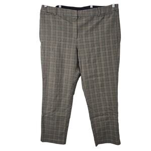Lane Bryant Pants Womens 26 Brown Plaid Tweed Pull On Stretch Career Office Work